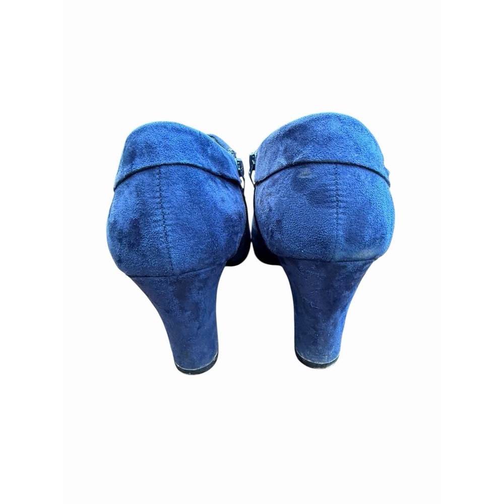 Aerosoles Heelrest Starring Role Shoes Booties Suede Leather Blue Women Size 10M - Picture 4 of 16